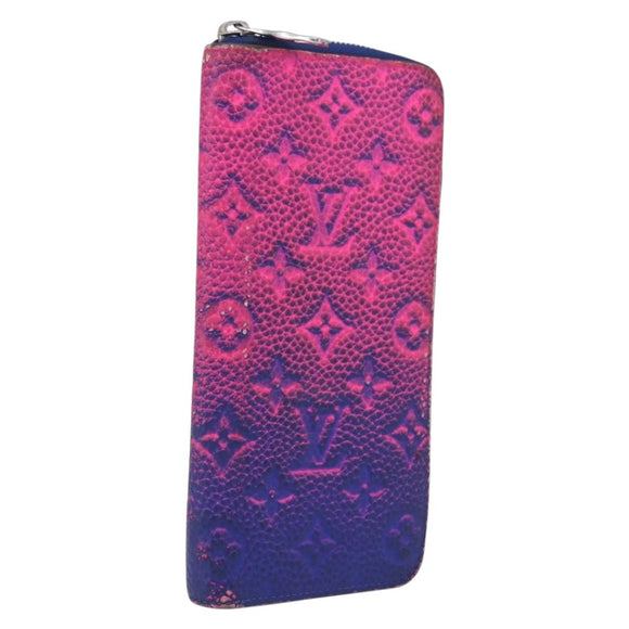 LOUIS VUITTON Taurillon Clemence Illusion Zippy Wallet Vertical Auth 207052