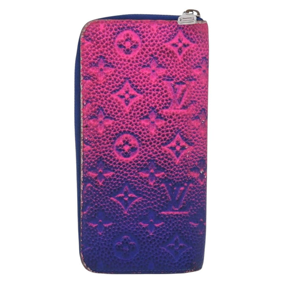 LOUIS VUITTON Taurillon Clemence Illusion Zippy Wallet Vertical Auth 207052
