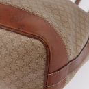 CELINE Macadam Canvas Shoulder Bag PVC Beige Gold Auth 207054-13
