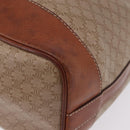 CELINE Macadam Canvas Shoulder Bag PVC Beige Gold Auth 207054-15