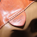CELINE Macadam Canvas Shoulder Bag PVC Beige Gold Auth 207054-19