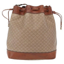 CELINE Macadam Canvas Shoulder Bag PVC Beige Gold Auth 207054-3