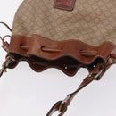 CELINE Macadam Canvas Shoulder Bag PVC Beige Gold Auth 207054-6
