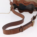 CELINE Macadam Canvas Shoulder Bag PVC Beige Gold Auth 207054-7