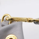 PRADA Hand Bag Leather 2way Gray Gold Auth 207057V-17