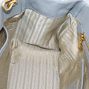 PRADA Hand Bag Leather 2way Gray Gold Auth 207057V-21