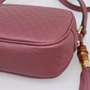 GUCCI Micro GG Canvas Micro Guccissima Bag Leather Gold Pink 309538 Auth 207061-12