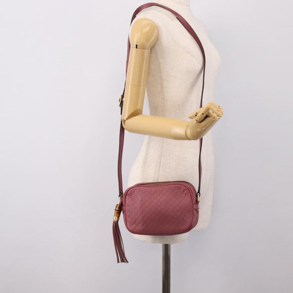 GUCCI Micro GG Canvas Micro Guccissima Bag Leather Gold Pink 309538 Auth 207061