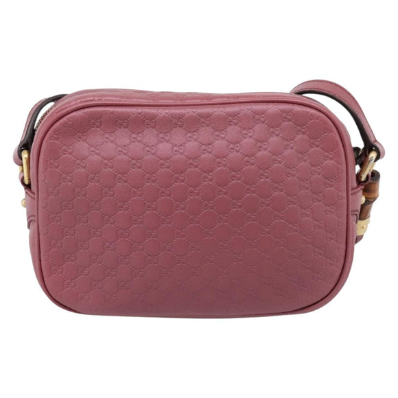GUCCI Micro GG Canvas Micro Guccissima Bag Leather Gold Pink 309538 Auth 207061