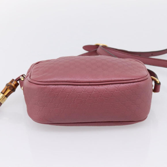 GUCCI Micro GG Canvas Micro Guccissima Bag Leather Gold Pink 309538 Auth 207061
