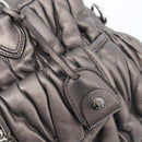 Miu Miu Matelasse Hand Bag Leather Gray Silver Auth 207068A-17