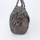 Miu Miu Matelasse Hand Bag Leather Gray Silver Auth 207068A-5