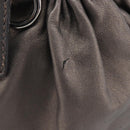 Miu Miu Matelasse Hand Bag Leather Gray Silver Auth 207068A-6