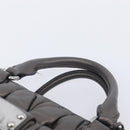 Miu Miu Matelasse Hand Bag Leather Gray Silver Auth 207068A-9