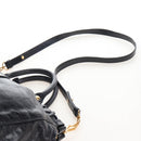 Miu Miu Matelasse Hand Bag Vitellolux 2way Black Gold Auth 207070V-10