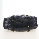 Miu Miu Matelasse Hand Bag Vitellolux 2way Black Gold Auth 207070V-12