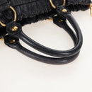 Miu Miu Matelasse Hand Bag Vitellolux 2way Black Gold Auth 207070V-7