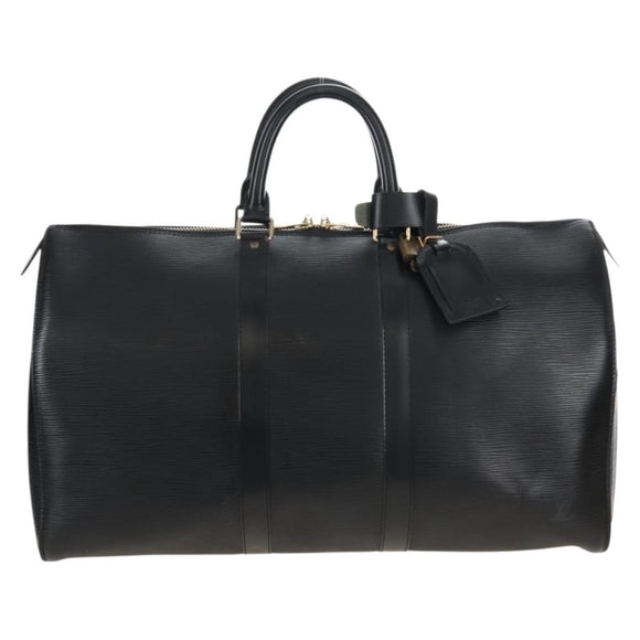 LOUIS VUITTON Epi Keepall 45 Boston Bag Black M42972 LV Auth 207072V