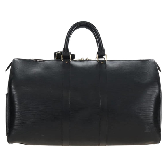 LOUIS VUITTON Epi Keepall 45 Boston Bag Black M42972 LV Auth 207072V