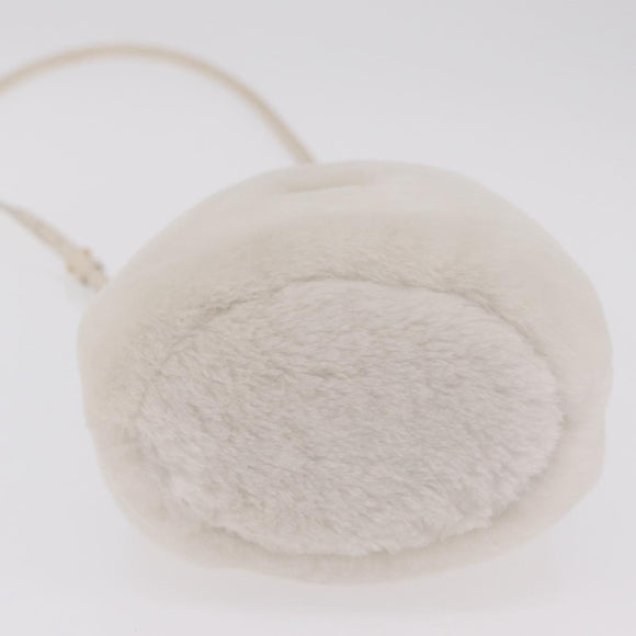 Miu Miu Shoulder Bag Fur 2way White Gold Auth 207074M