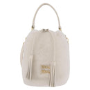 Miu Miu Shoulder Bag Fur 2way White Gold Auth 207074M-2
