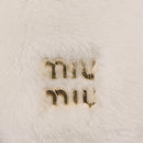 Miu Miu Shoulder Bag Fur 2way White Gold Auth 207074M-20