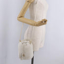 Miu Miu Shoulder Bag Fur 2way White Gold Auth 207074M-27