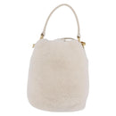 Miu Miu Shoulder Bag Fur 2way White Gold Auth 207074M-3