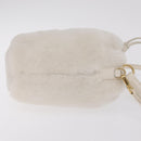 Miu Miu Shoulder Bag Fur 2way White Gold Auth 207074M-4