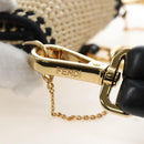 FENDI Nano Bucket Charm Hand Pouch Charm Raffia 2way Beige Gold Auth 207075M-17