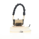 FENDI Nano Bucket Charm Hand Pouch Charm Raffia 2way Beige Gold Auth 207075M-27
