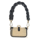 FENDI Nano Bucket Charm Hand Pouch Charm Raffia 2way Beige Gold Auth 207075M-3