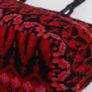 FENDI Tote Bag Wool Red Silver Auth 207077A-14