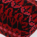 FENDI Tote Bag Wool Red Silver Auth 207077A-16