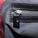 FENDI Tote Bag Wool Red Silver Auth 207077A-19