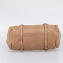Miu Miu Matelasse Hand Bag Leather 2way Brown Gold Auth 207078A-5
