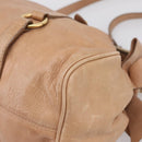 Miu Miu Matelasse Hand Bag Leather 2way Brown Gold Auth 207078A-12