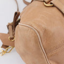 Miu Miu Matelasse Hand Bag Leather 2way Brown Gold Auth 207078A-17
