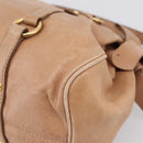 Miu Miu Matelasse Hand Bag Leather 2way Brown Gold Auth 207078A-18