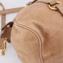 Miu Miu Matelasse Hand Bag Leather 2way Brown Gold Auth 207078A-19