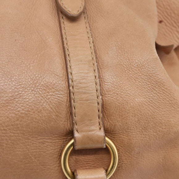 Miu Miu Matelasse Hand Bag Leather 2way Brown Gold Auth 207078A
