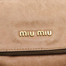 Miu Miu Matelasse Hand Bag Leather 2way Brown Gold Auth 207078A-22
