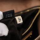 Miu Miu Matelasse Hand Bag Leather 2way Brown Gold Auth 207078A-12