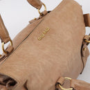 Miu Miu Matelasse Hand Bag Leather 2way Brown Gold Auth 207078A-6