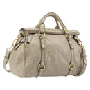 Miu Miu Matelasse Hand Bag Vitellolux 2way Beige Gold Auth 207079M-1