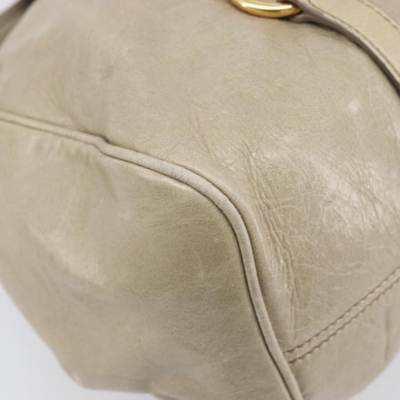 Miu Miu Matelasse Hand Bag Vitellolux 2way Beige Gold Auth 207079M