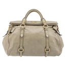Miu Miu Matelasse Hand Bag Vitellolux 2way Beige Gold Auth 207079M-2