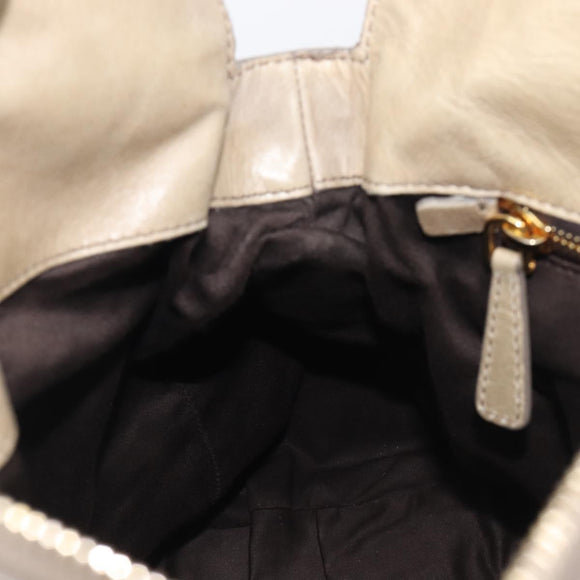 Miu Miu Matelasse Hand Bag Vitellolux 2way Beige Gold Auth 207079M