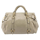 Miu Miu Matelasse Hand Bag Vitellolux 2way Beige Gold Auth 207079M-3