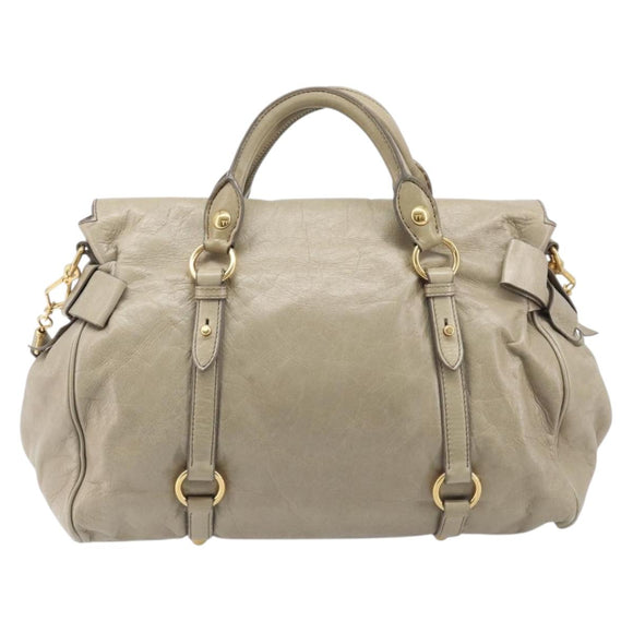 Miu Miu Matelasse Hand Bag Vitellolux 2way Beige Gold Auth 207079M